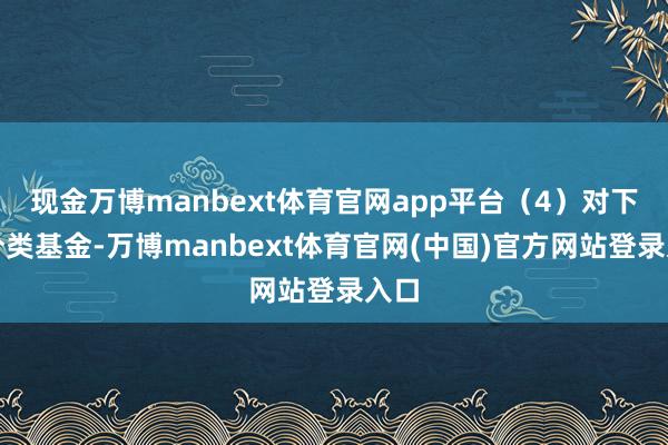 现金万博manbext体育官网app平台（4）对下属分类基金-万博manbext体育官网(中国)官方网站登录入口