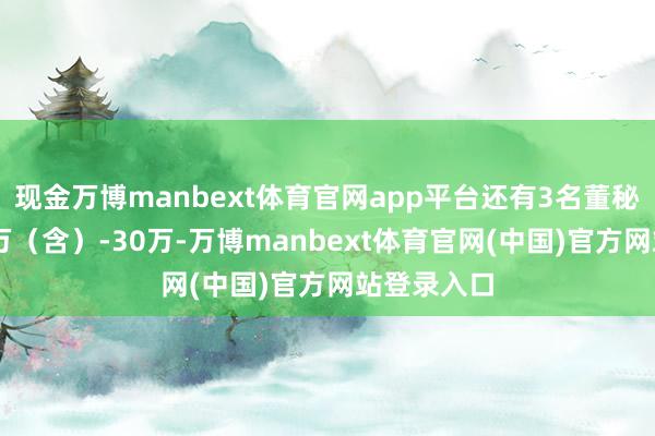 现金万博manbext体育官网app平台还有3名董秘年薪在10万（含）-30万-万博manbext体育官网(中国)官方网站登录入口