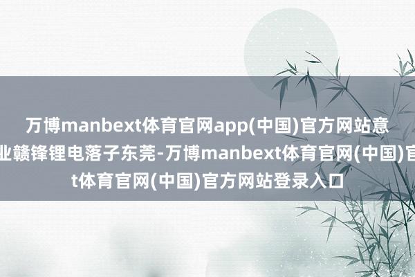 万博manbext体育官网app(中国)官方网站意味着储能龙头企业赣锋锂电落子东莞-万博manbext体育官网(中国)官方网站登录入口